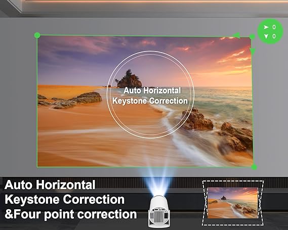 Mini Projector 4K 1080P, WiFi6 BT 5.0 Android 11, Compatible with Phone